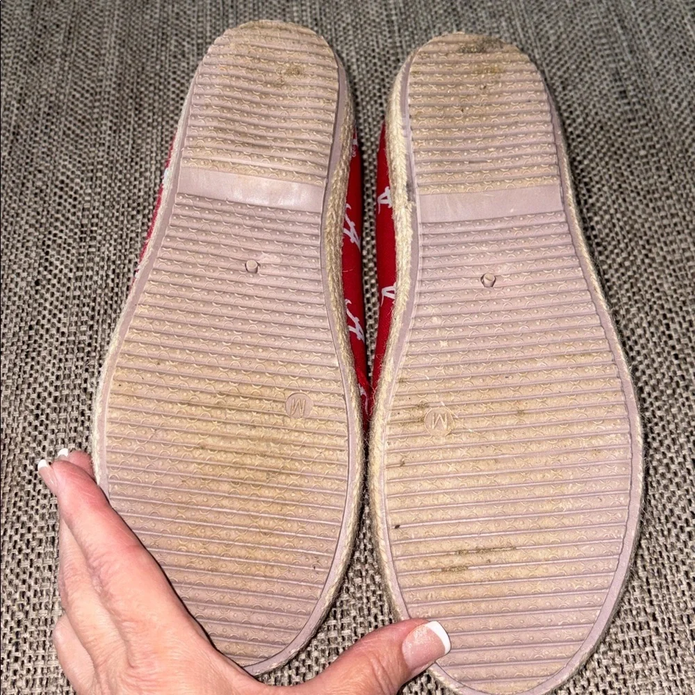 NCAA Women's Alabama Crimson Tide Espadrille Canvas Slip On Shoe Red Size M